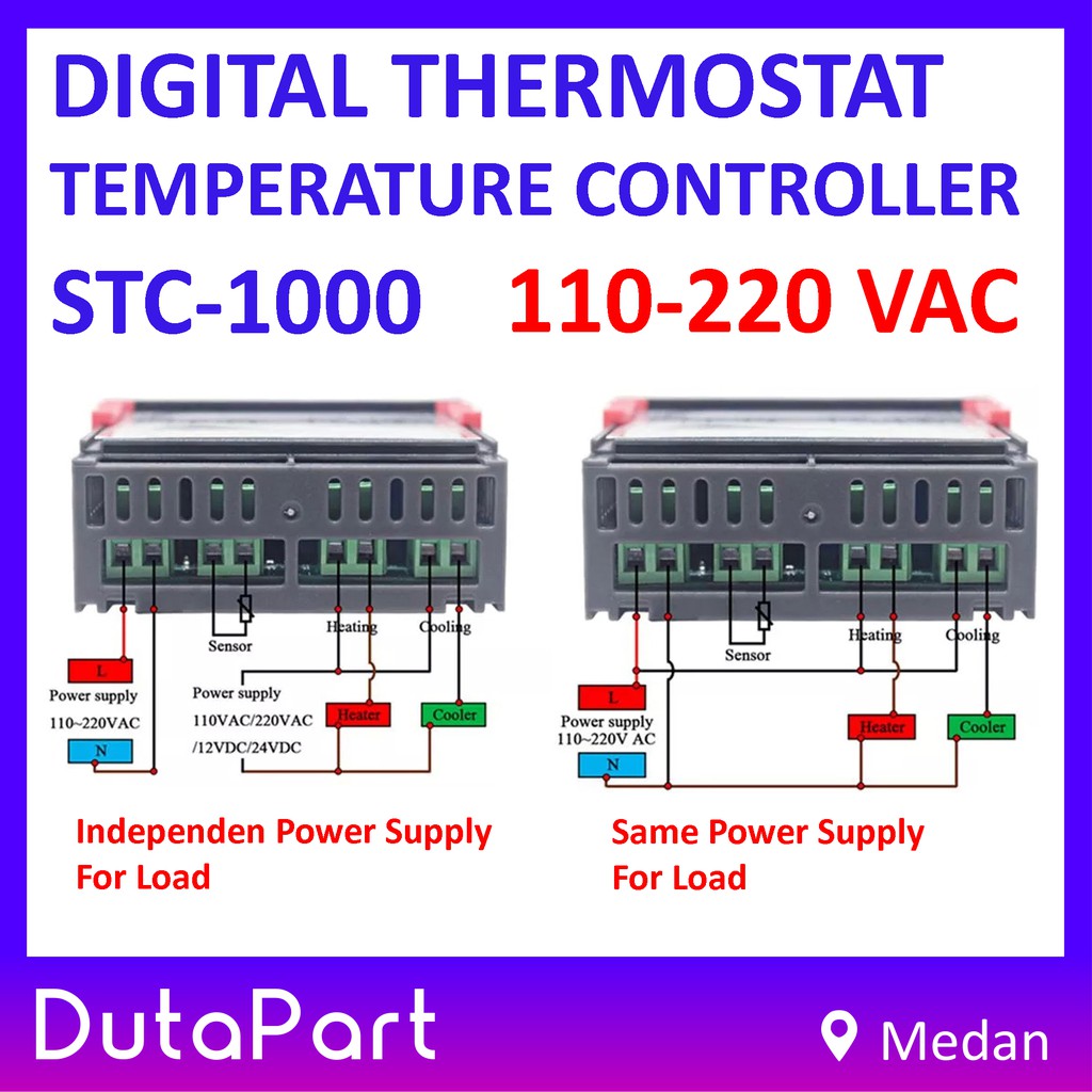 Digital Thermostat Temperature Controller STC-1000 Versi 110 - 220 VAC