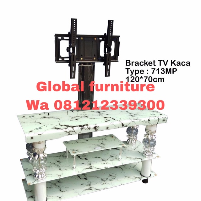 buffet tv/buffet braket tv / Braket tv import / meja tv murah  / braket tv kaca corak