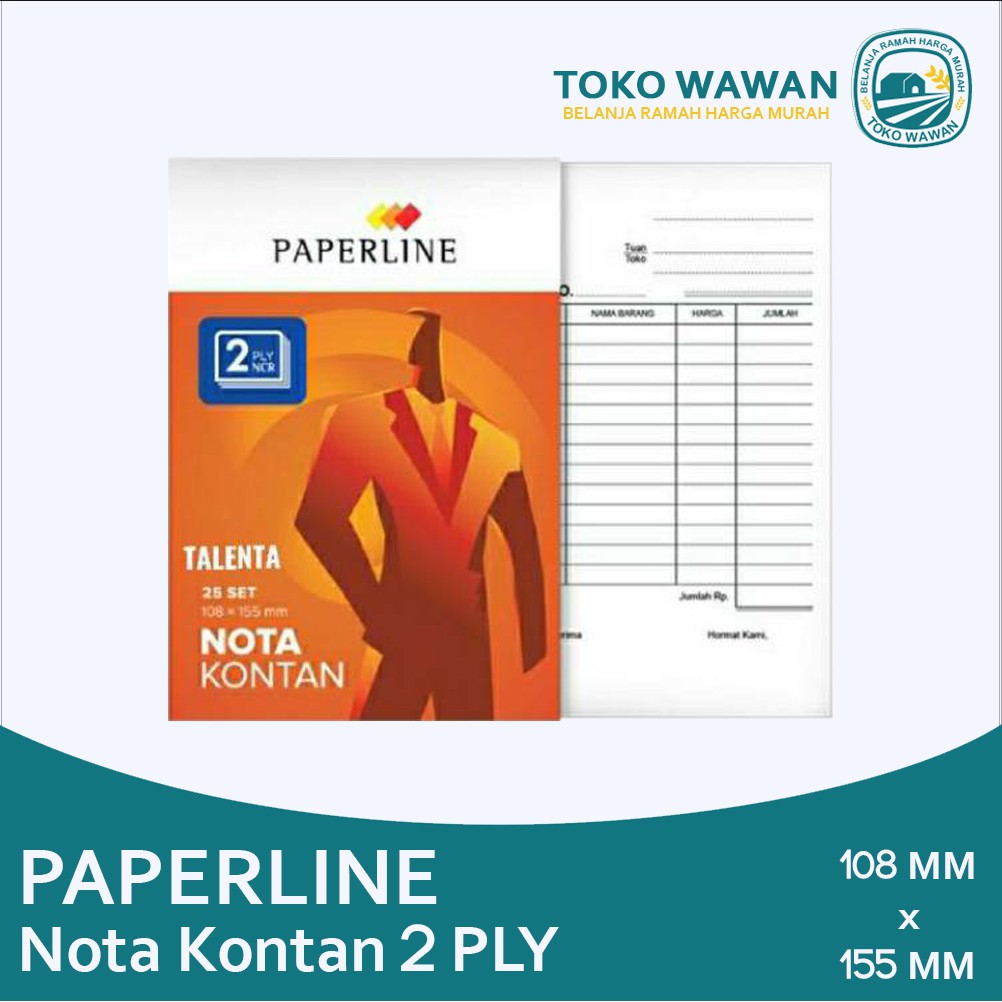 

Paperline Nota Kontan Kecil 2 Ply / Buku Bon PPL 2 Rangkap / 25 SET