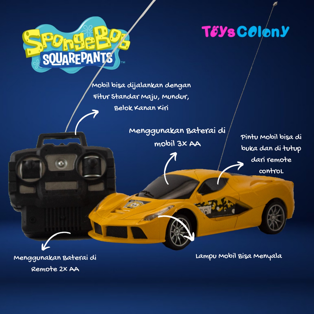 MAINAN REMOTE CONTROL RC FERRARI SPORT CAR SPONGEBOB SERIES SB 1382-2