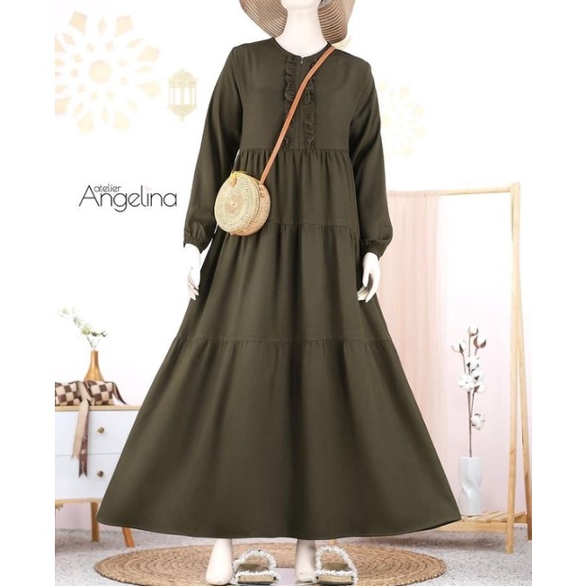 BELLA DRESS BASIC ARMY ATELIER ANGELINA