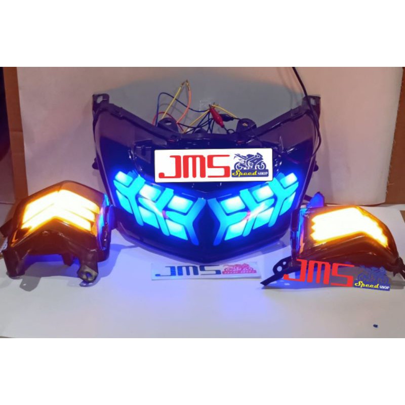 lampu stop dan sen depan led nmax lama model Lamborghini seja biru stop merah sen kuning set paket