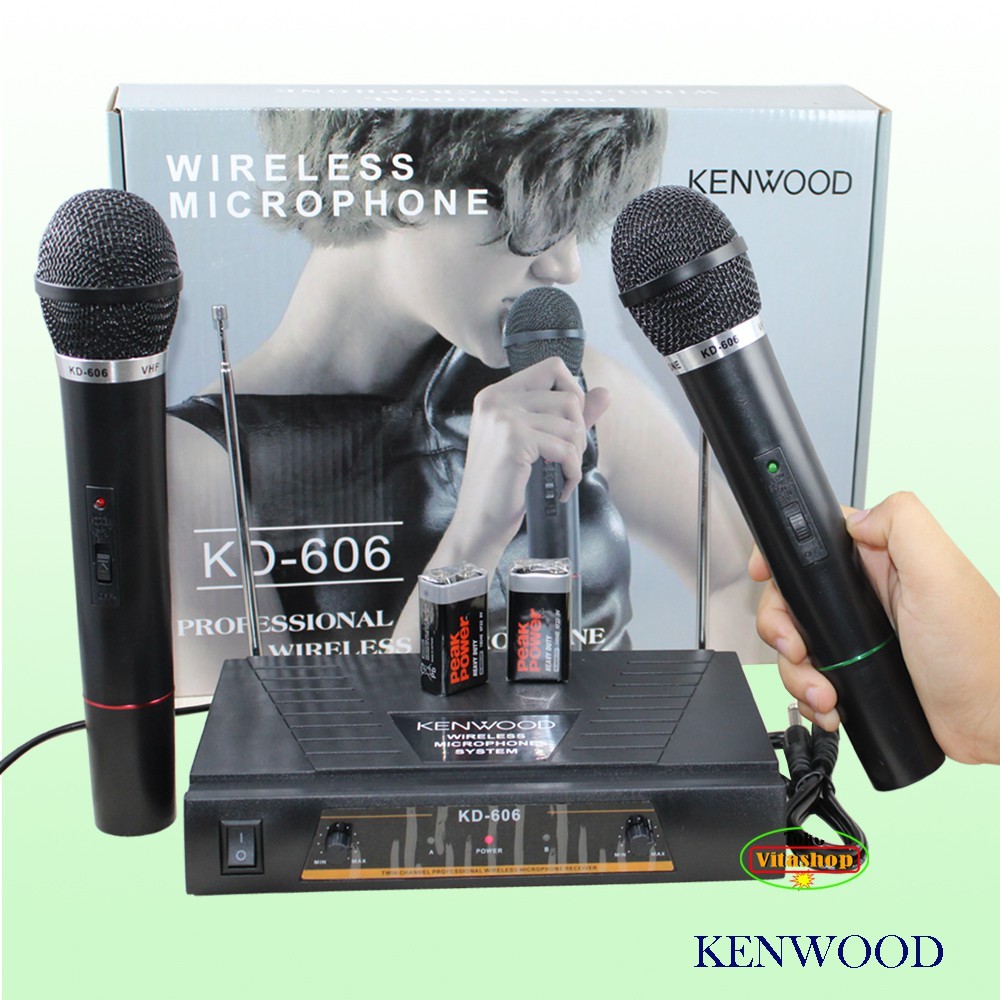 Microphone Wireless Double  Mic Kenwood KD-606 Microphone / Mikropon Tanpa Kabel