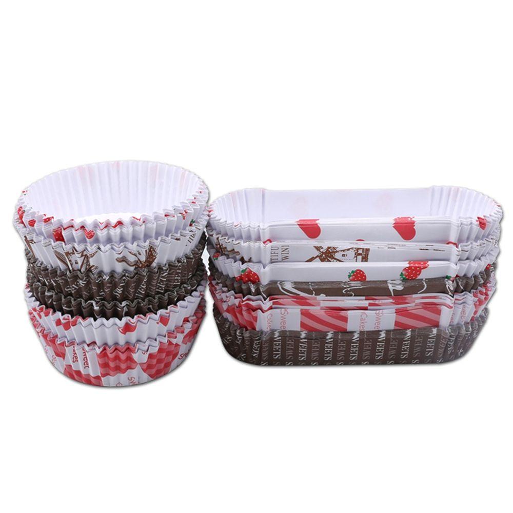 [Elegan] Paper Baking Cups Alat Kue Praktis Nyaman Hamburger Tray Untuk Perayaan Pernikahan Roti Kertas Bakeware