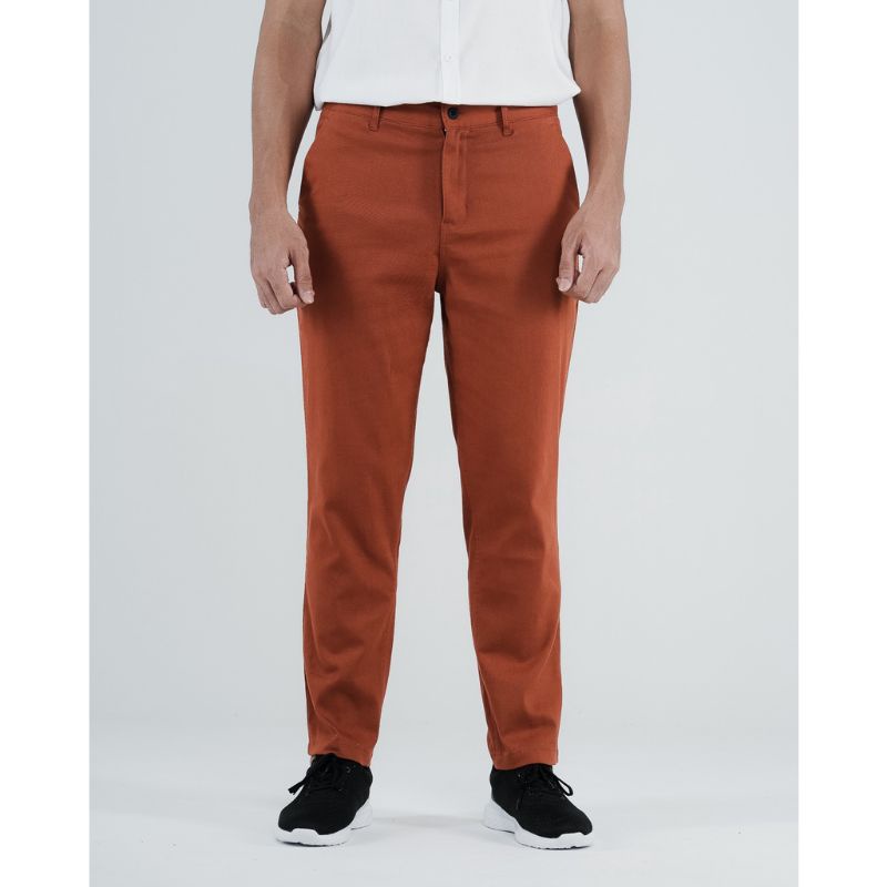LIVEHAF - Tib Chino Long Pants Brick Celana Chino Panjang Pria Casual