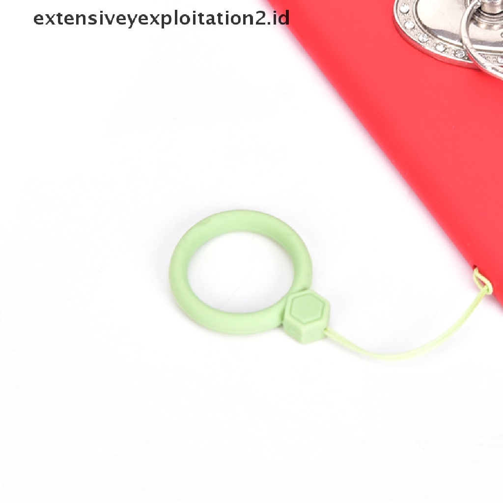 Id Ring Holder Bahan Silikon Anti Hilang Dengan Tali Lanyard Untuk Handphone Universal