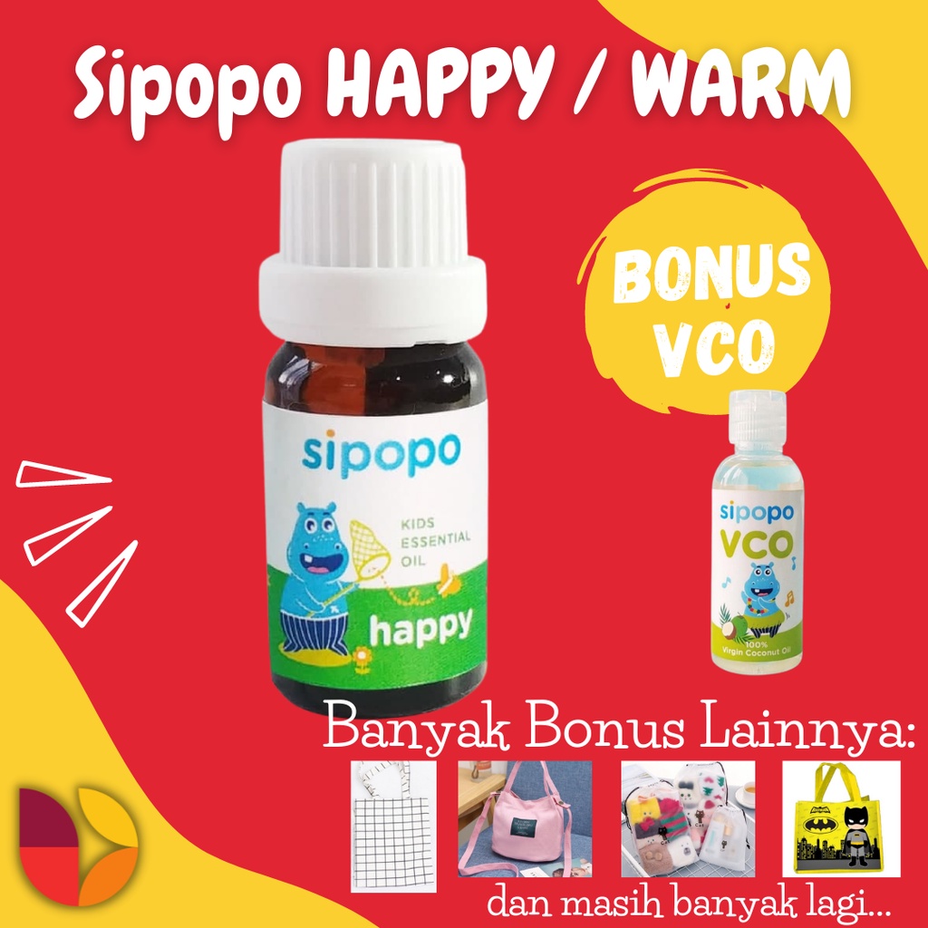 [GRATIS VCO] SIPOPO Pencernaan, Perut Kembung, Masuk Angin Happy Stomach Essential Oil Bayi, Anak, dan Dewasa