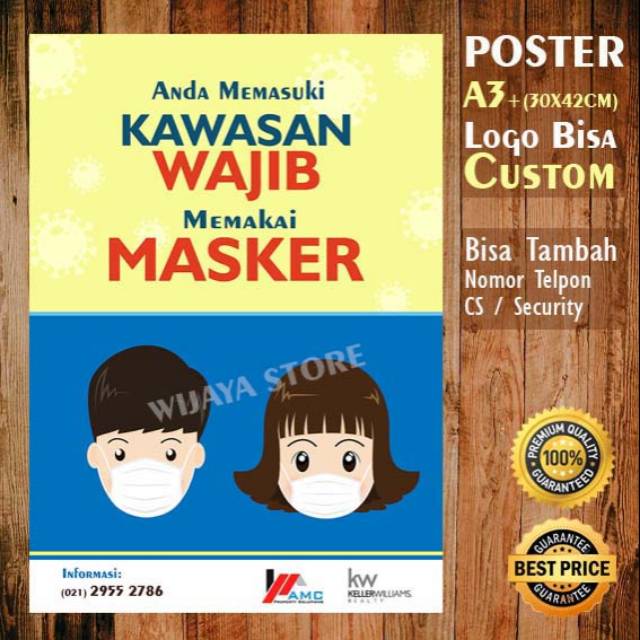 Poster A3 Kawasan Wajib Masker -edit Desain New Normal ...