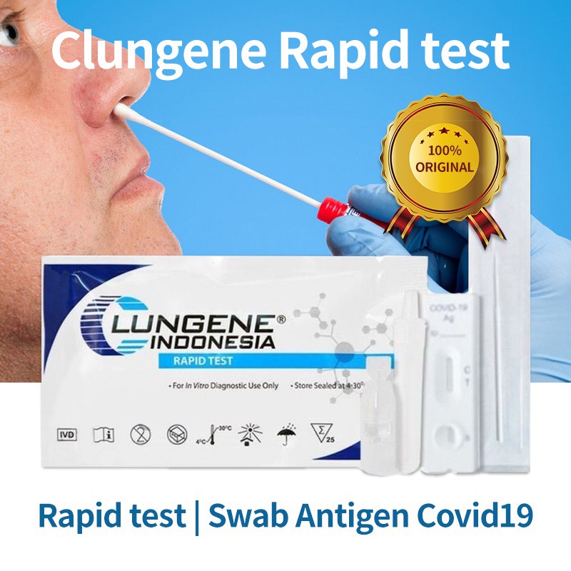 Clungene Rapid Test Antigen Swab Test / Covid / Satuan Cassette Saliva