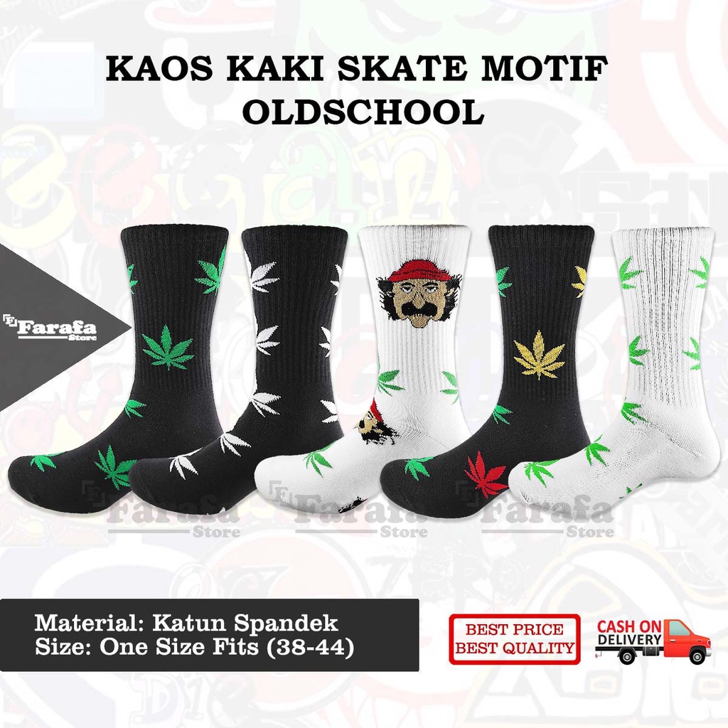 Kaos Kaki Skate Kaos Kaki Distro Kaos Kaki Old School Motif Rasta Bahan Katun Premium