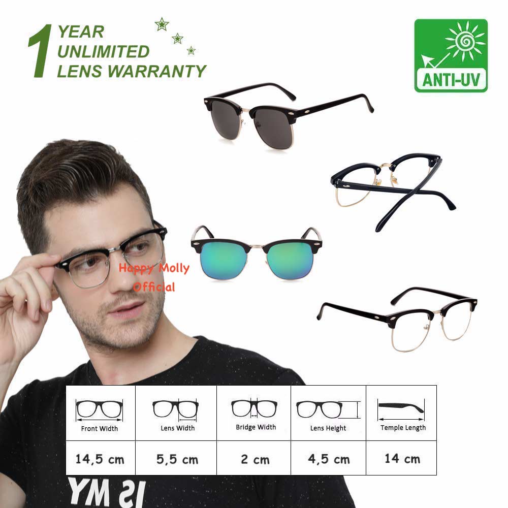 Kacamata UV400 Blue Ray Lens - Anti Radiasi - Sunglasses Pria &amp; Wanita Korea - DPS ( Group ) FREE Sarung