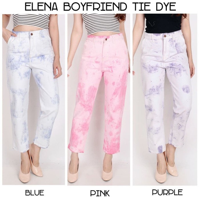 CS-OBRAL CUCI GUDANG ( MURAH MERIAH ) XELO BOYFRIEND JEANS TIE DYE ( BISA BAYAR DITEMPAT )/CELANA MURAH/CELANA KEKINIAN