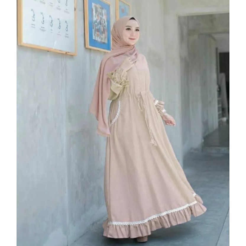 Baju Gamis Wanita Terbaru NIRMALA DRESS - GAMIS MAXY CASUAL DressTerbaru  Simple Trendy Kekinian L-XL-4