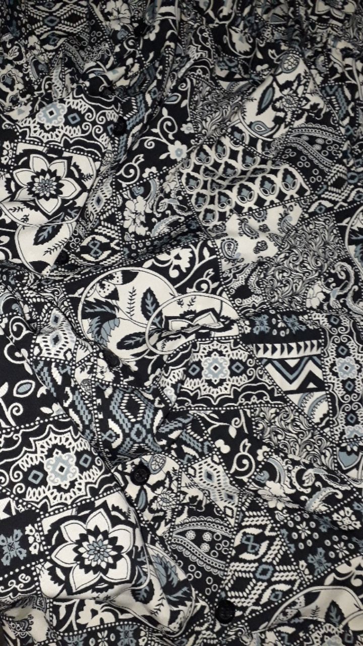 Tunik Wollpeach Batik Bunga - Jumbo Xxl Bumil Busui Kancing Full Hidup Kantong Adem Murah Bigsize