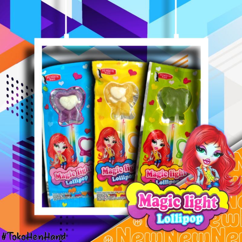 Permen Lolipop Jadul Lightstick Hati - Permen Magic Light Lollipop Aneka Rasa Buah