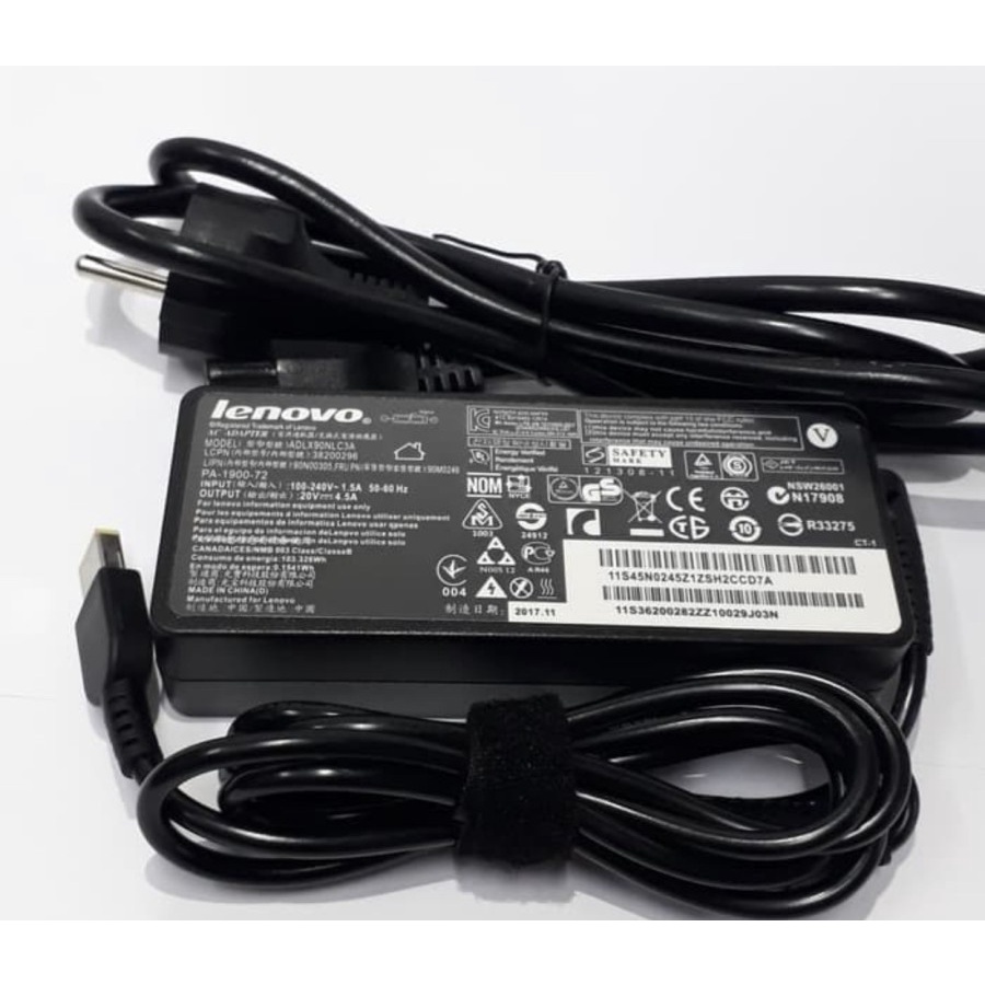 Adaptor Charger Original Laptop Lenovo 20V 4.5A ThinkPad X1 Carbon ORI