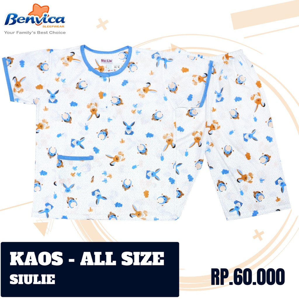 BAJU TIDUR SETELAN KAOS 3/4 SIULIE BANYAK MOTIF ALL SIZE