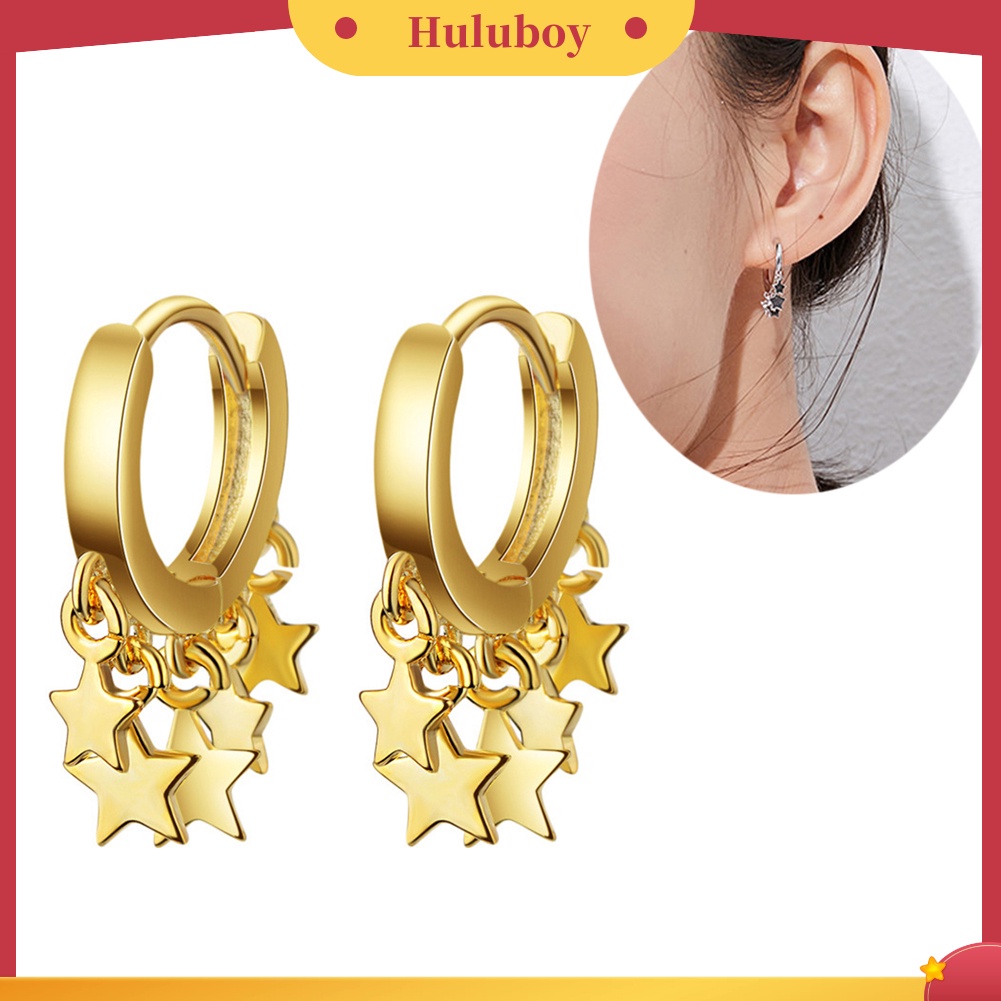 Hu Hu Hu Hu Hu Alat Bantu Pasang Kacamata♡ Anting Hoop Gantung Wanita Desain Bintangrumbai Untuk Pestahadiah Ulang Tahun