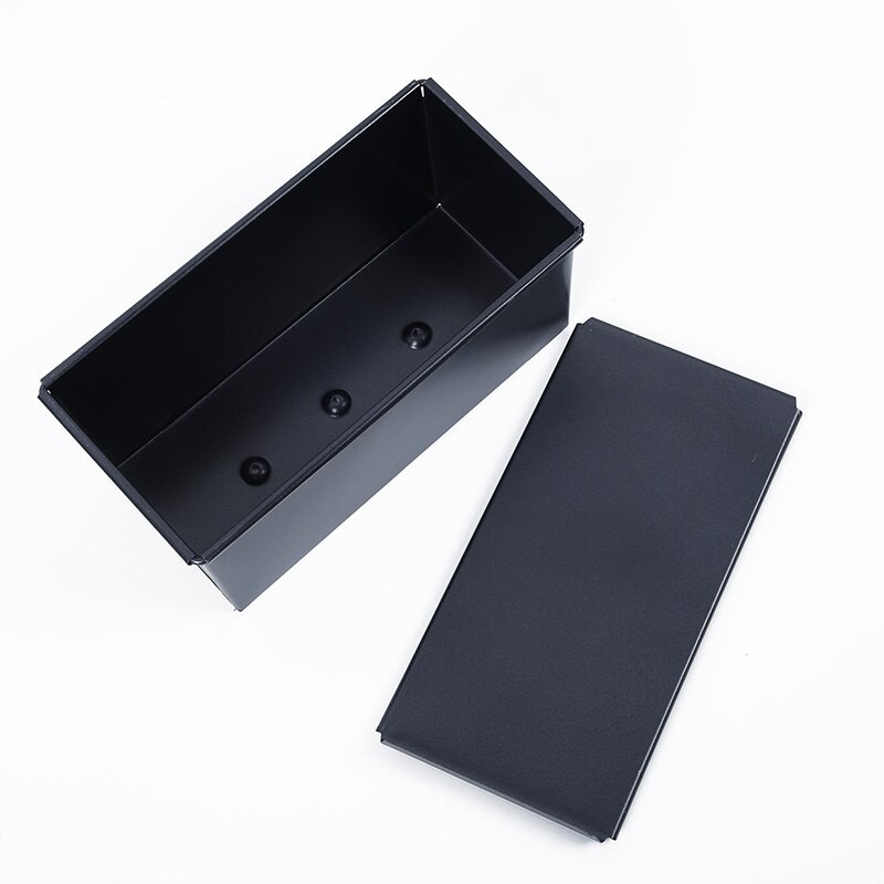 1pc New Black Bread Box With Sliding Lid 18.7x20.8x9.5  Nonstick Rectangle Bread Loaf Pastry Cake