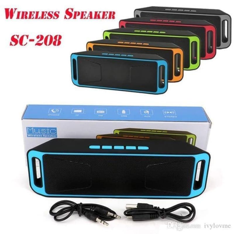 Speaker A2DP 208 Model Kotak Model Bluetooth Stereo Wireless