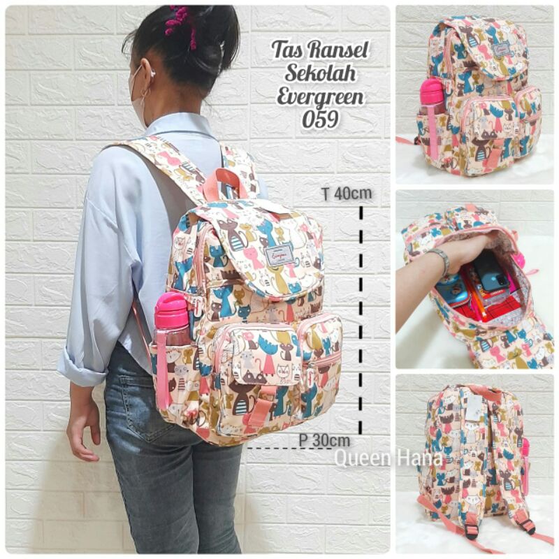 New Tas Ransel Sekolah Remaja Evergreen Tas Anak Cewe