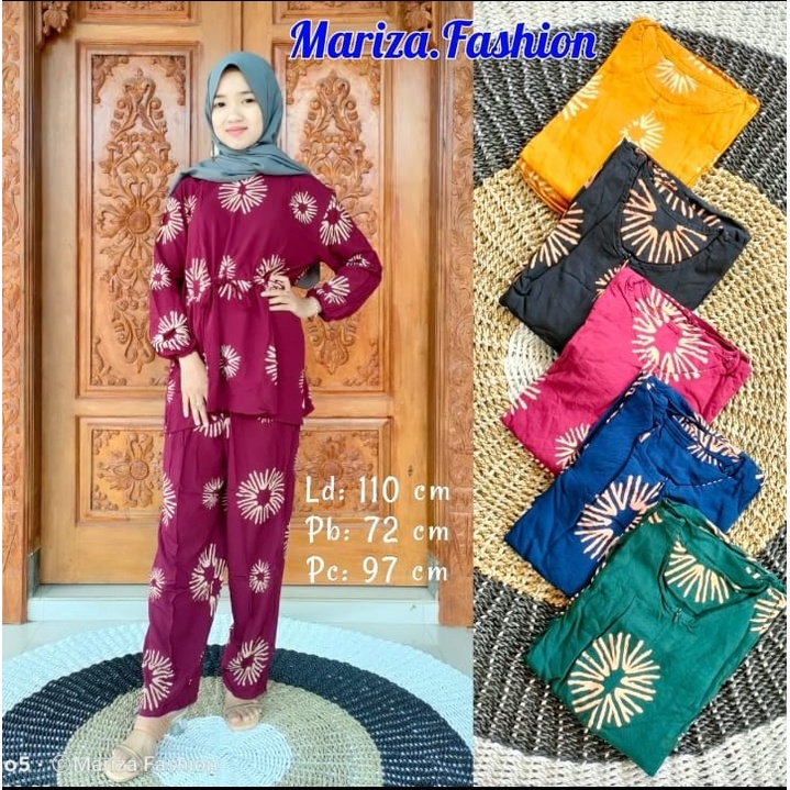 [BISA COD] Setelan Tie Dye One Set Rayon Super Lengan Panjang / Setelan Rayon Tali Serut/ Setelan Wa