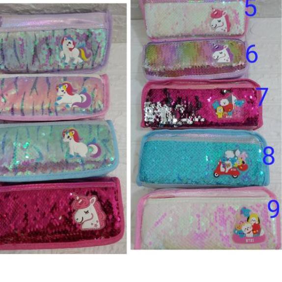 

LANGSUNG KIRIM.. Tempat pensil sequin unicorn