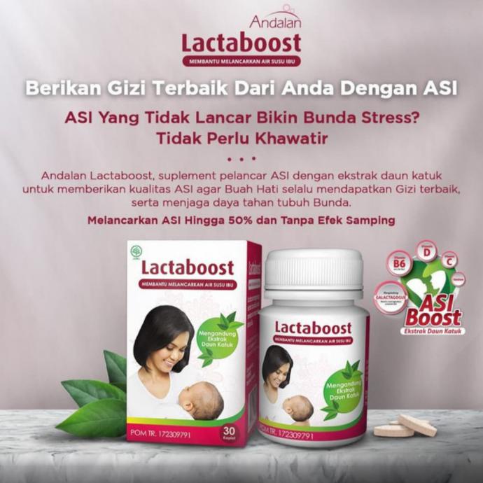 Jual Lactaboost Daun Katuk Melancarkan Air Susu Ibu Botol Isi 30 Kaplet ...