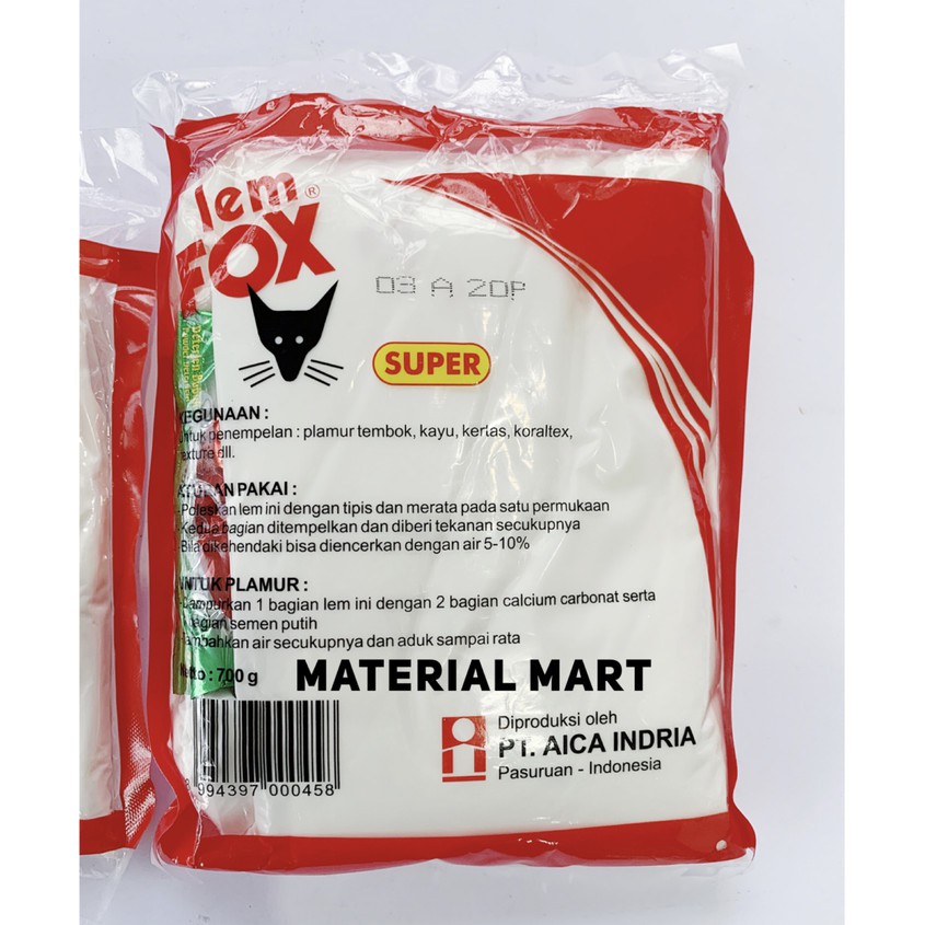 (1 PC) Lem Putih Fox 700 GR | Lem Fox Putih 700 | Lem Putih PVAC 700 | Material Mart