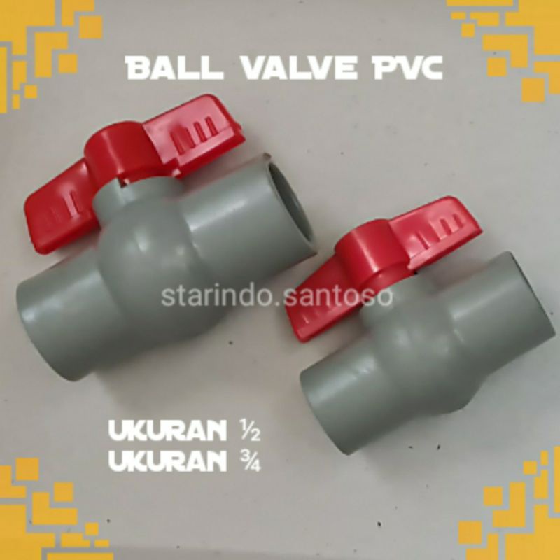 BALVALVE PVC ukuran 1/2 bal valve 3/4 belvalve plastik kran air pipa tembok