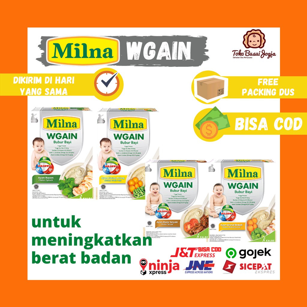 Milna Wgain Bubur Bayi MPASI Booster Berat Badan Makanan Pendamping Asi Kalbe