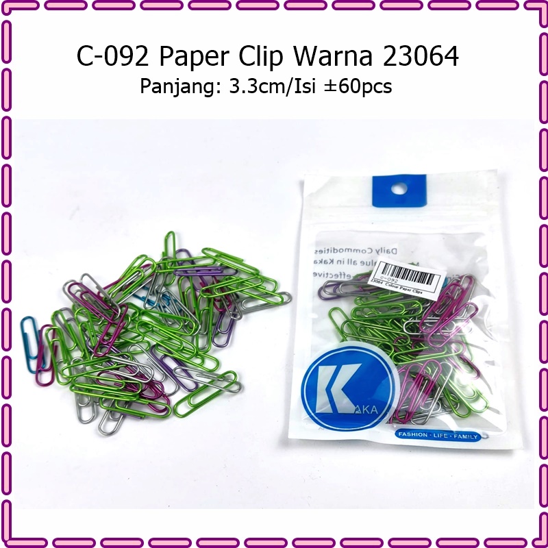 Klip Kertas/Paper Clip Warna Beragam