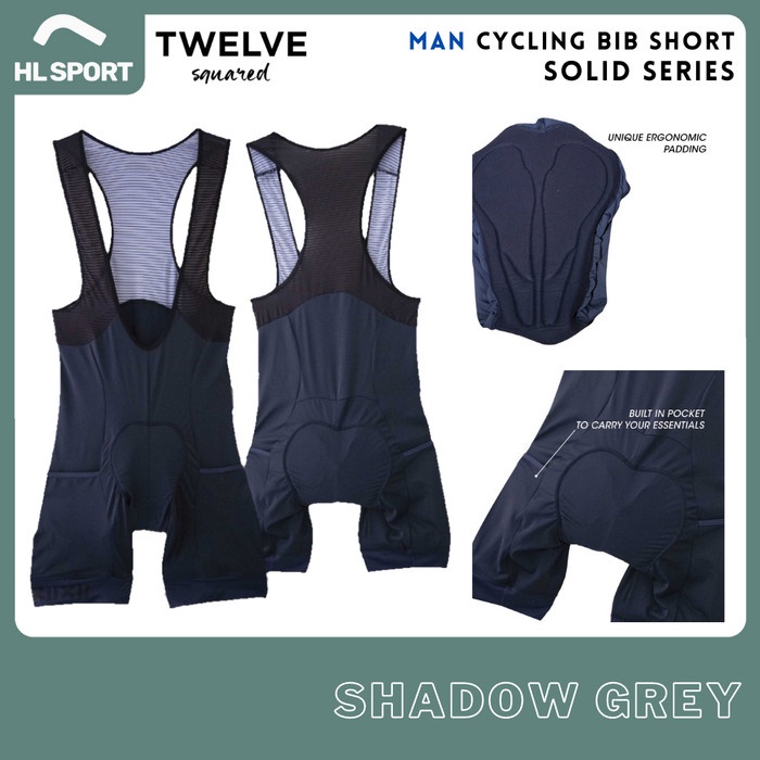 Twelve Squared Cycling Bib Shorts Solid Series - MAN