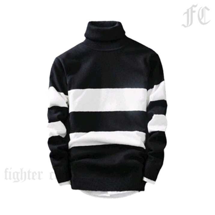 pojoksweater.id - Sweater Rajut Longneck Strip 2 Tribal Kualitas Terbaik