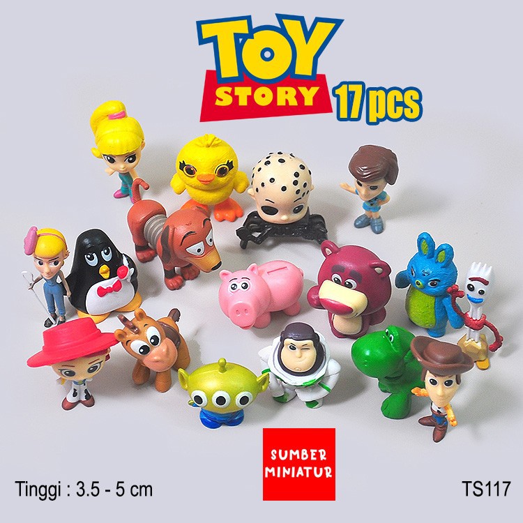 Toy Story Chibi Set Figure Topper Kue Hiasan Pajangan isi 17pcs