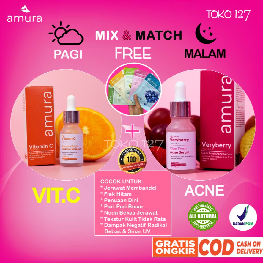 Amura Serum Expert Serum Wajah Expert Kecantikan Skincare Skin Care Gold Serum Glowing Jerawat Acne
