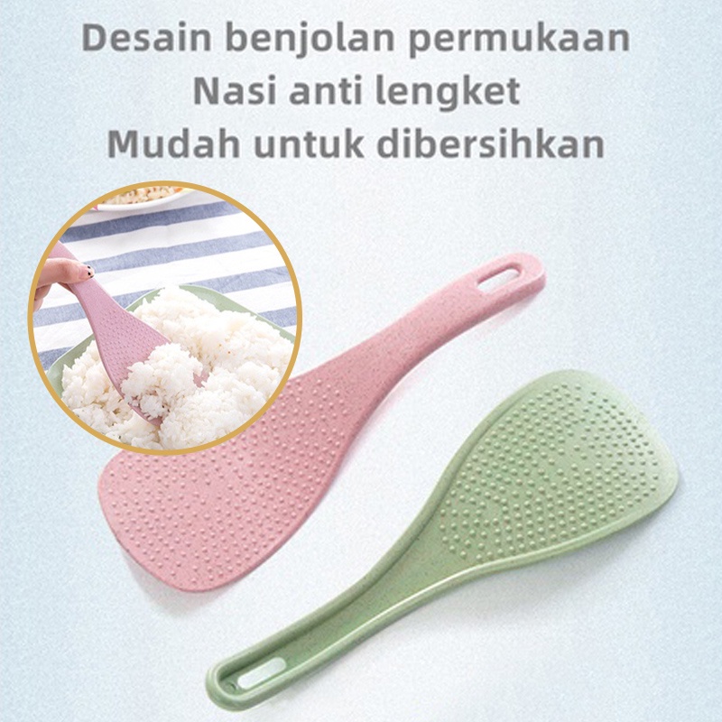 Centong Nasi Wheat Straw Anti Lengket | Sendok Nasi Serat Jerami Gandum Warna Pastel Anti Lengket