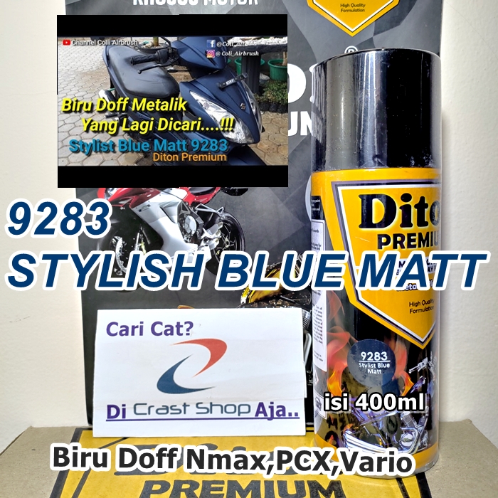 Cat Pilox Diton Premium Stylish Blue Matt 9283 400cc Biru Doff Matte sepeda motor mobil helm
