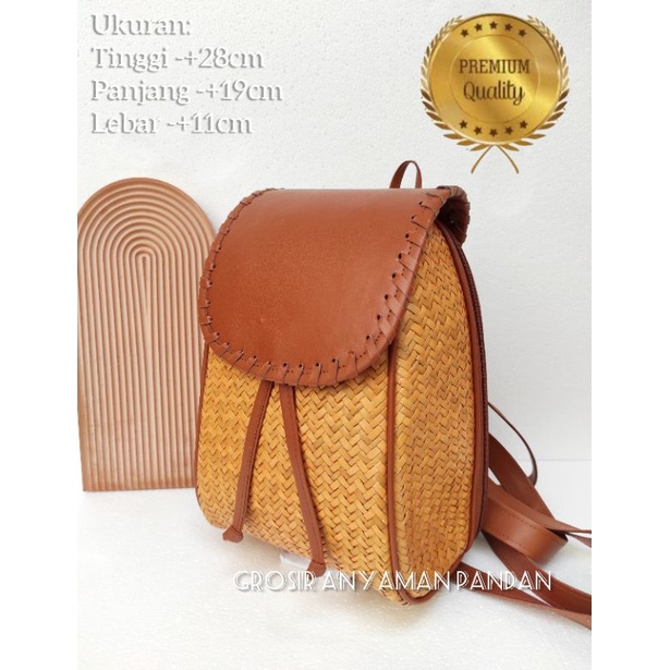 Jual TAS GENDONG PANDAN KEPANG COKLAT tas anyaman tas mendong aesthetic