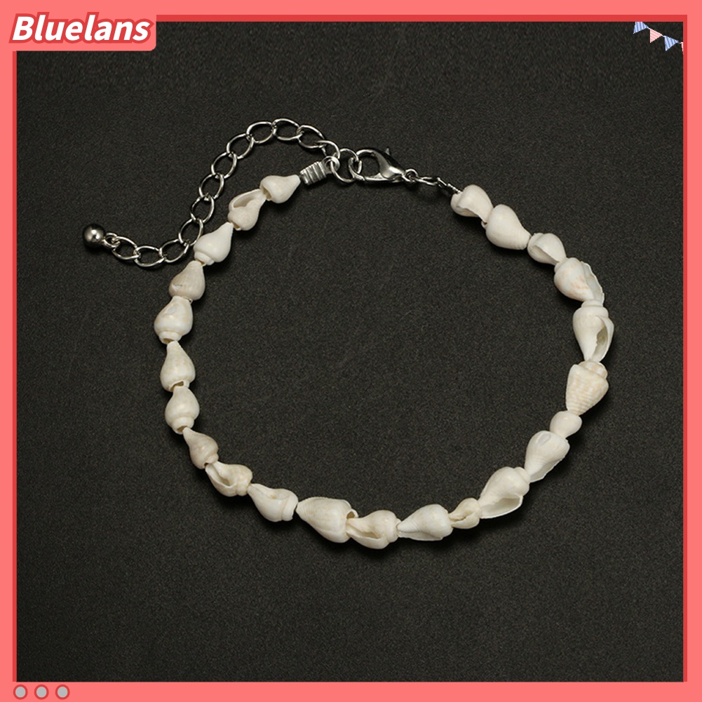 2pcs / Set Gelang Kaki Rantai Kerang Gaya Bohemia Untuk Wanita