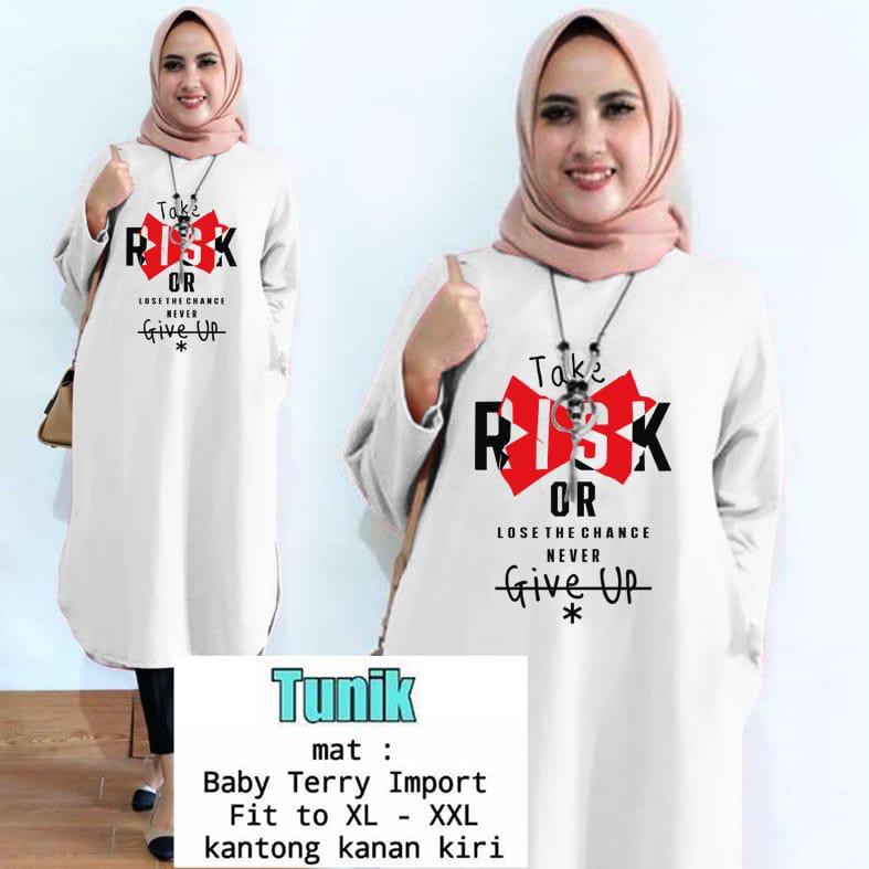 TUNIK TAKE RISK / TUNIK MAMACHI / TUNIK POLOS/ TUNIK CEWEK / TUNIK PANJANG / TUNIK