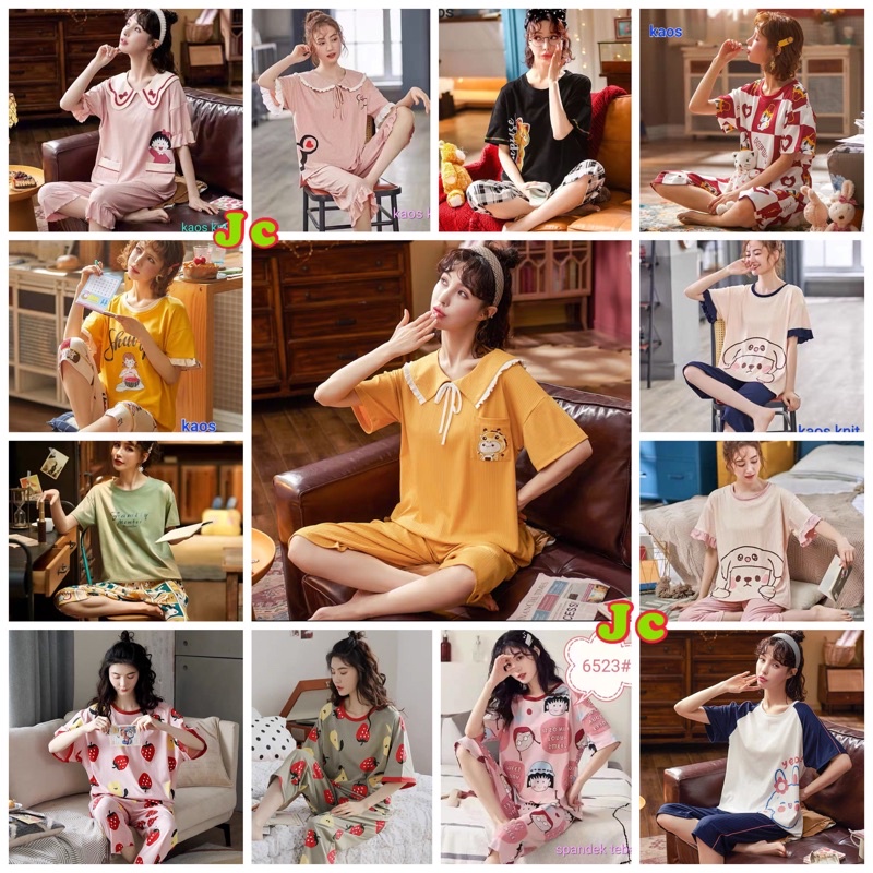 JC- Stelan Tidur 7/8 Import / Piyama wanita Import Terbaru / Stelan wanita import murah