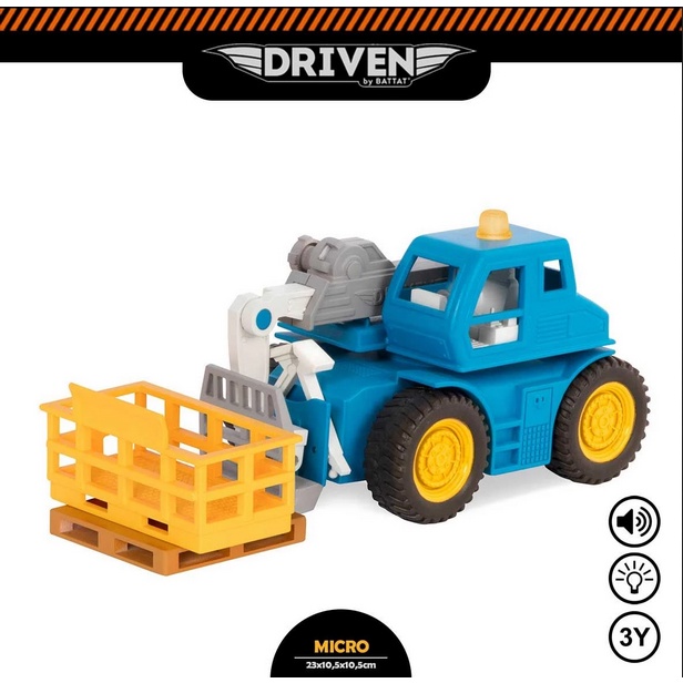 DRIVEN BY BATTAT Micro Series Mini Telehandler Mainan Anak Truk