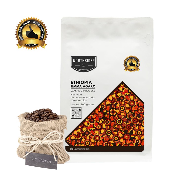 

BIJI KOPI ARABIKA ETHIOPIA JIMMA AGARO WASHED 200GR NORTHSIDER COFFE