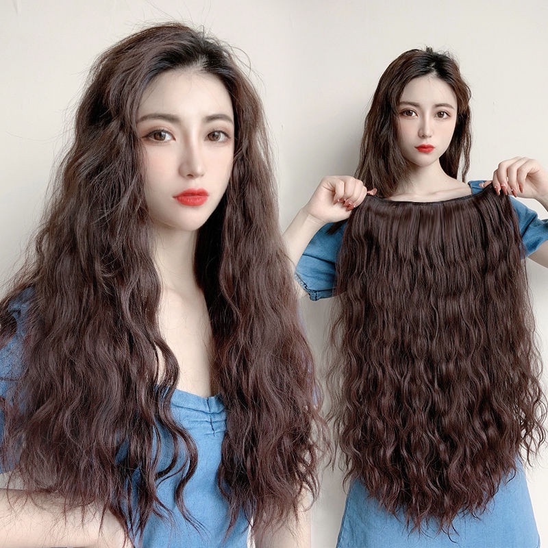 Zomi Wig / Rambut Palsu Wanita Model Panjang Keriting Gelombang U-Shape Bahan Wol