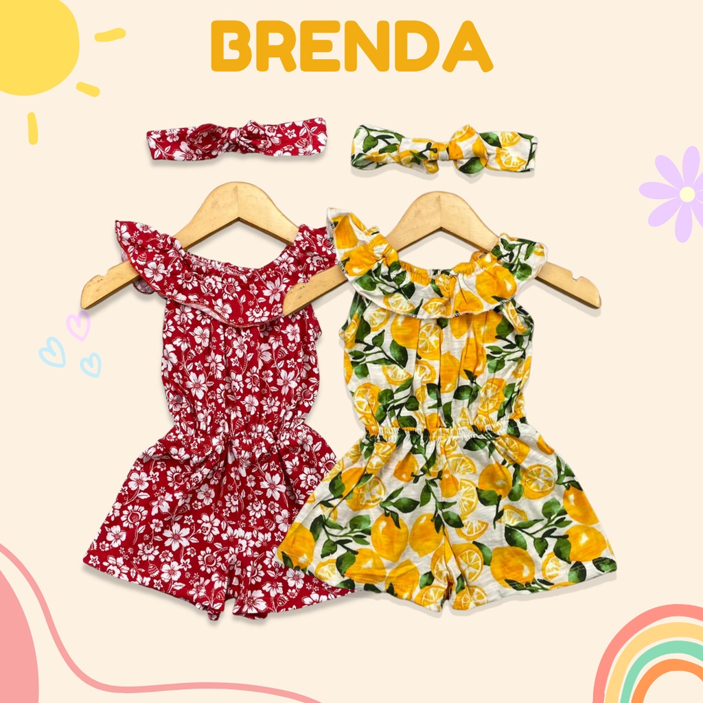 NEWBORN (0-9bln) JUMPSUIT BAYI BRENDA FREE HEADBAND by Little Koda (SNI)