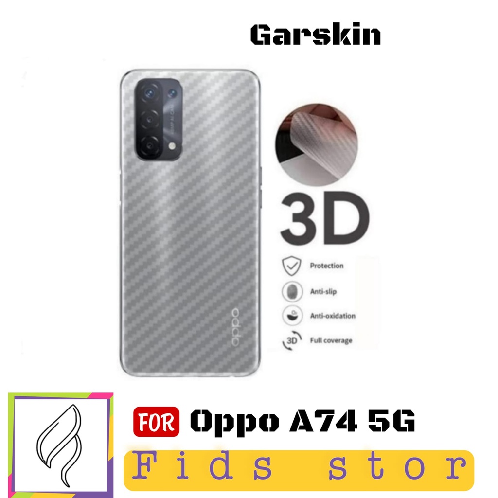 PROMO Garskin Carbon OPPO A74 5G / A95 4G / A95 5G Anti Gores Pelindung Belakang HP Violette Design Skin Back 3D