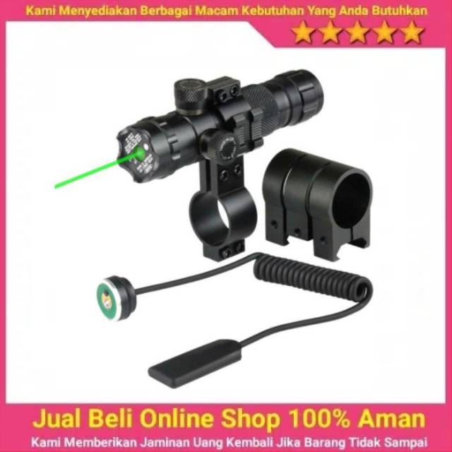 Senter Senapan Green Dot Laser Gun Mount Airsoft Plus Baterai