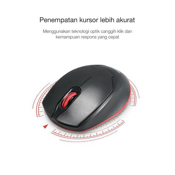 ROBOT M310 Mouse Wireless 2.4 GHz Mute Key Mouse SILENT CLICK 2.4G USB Receiver Mengklik Tanpa Suara