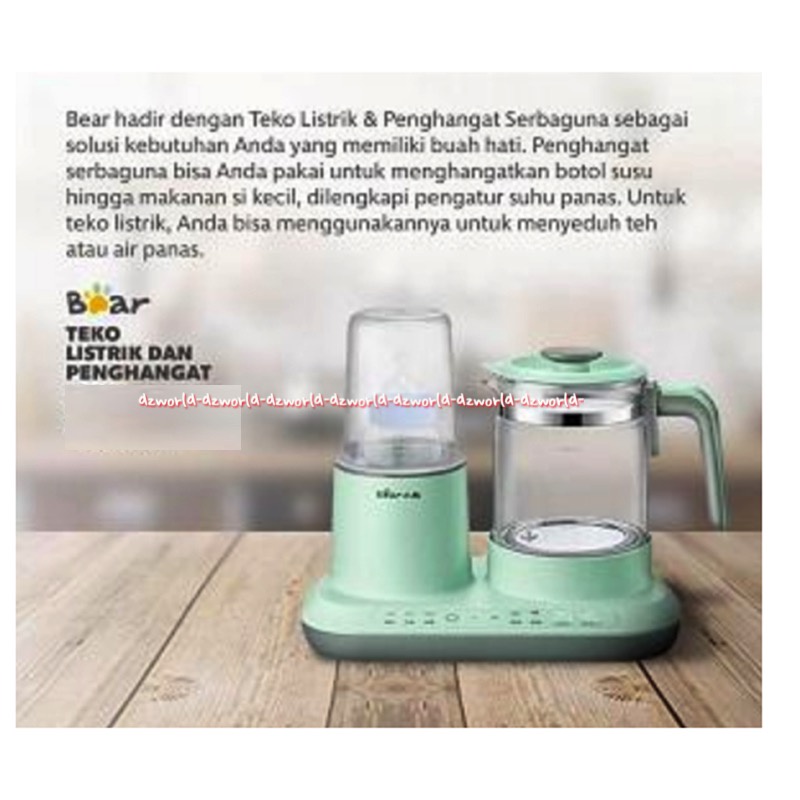 Bear Electric Kettle Warmer Teko Listrik Penghangat Serbaguna Pemanas Botol Milk Bottle Heater Green